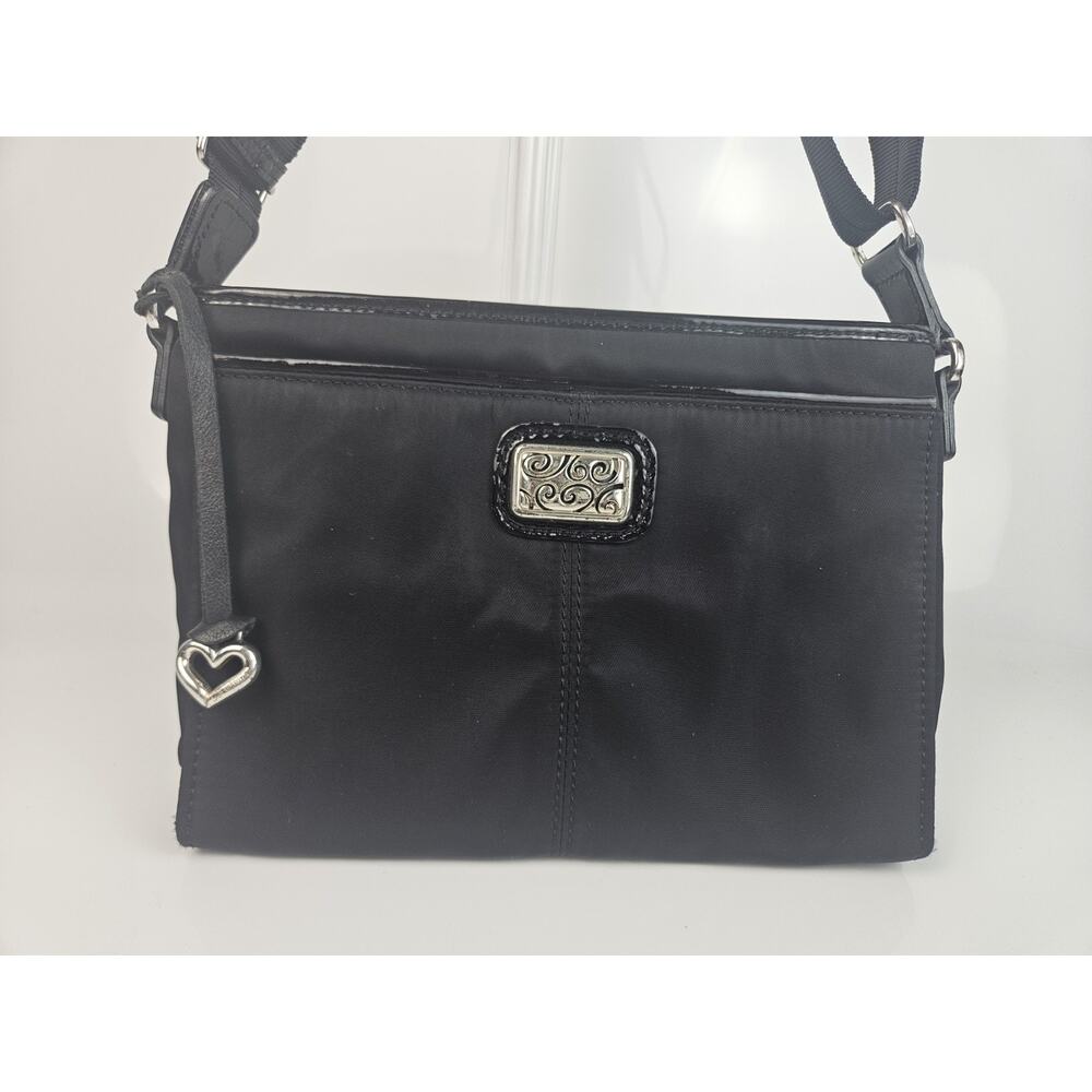 Brighton Black Twister Squared Baldwin Crossbody Front Wallet Organizer‎ Unworn!